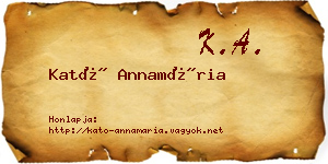 Kató Annamária névjegykártya