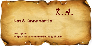 Kató Annamária névjegykártya